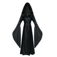 thumbnail image 5 of EQWLJWE Liquidation d'Été! Robe Longue Vintage Gothique à Manches Évasées à Capuche Imprimée, Taille Lacée, Robe de Fête Vintage pour Femmes Grande Taille, 5 of 5