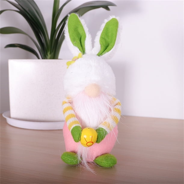 Decoraciones de Pascua, adornos de Pascua, regalos de Pascua, forma de conejito de Pascua, linda muñeca sin rostro, decoración de tarro de dulces, adornos, una muñeca
