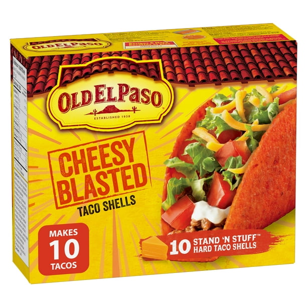 Old El Paso Taco Tout Plein, Tout Plat au Fromage, Sans Gluten,153 g, 10 unités 153 g