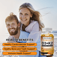 thumbnail image 2 of (2 Pack)Secret de peau Capsules D3 + K2 Vitamin Supplement,Supports Immune System,Heart,Bones,120 Ct, 2 of 7