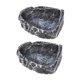 thumbnail image 5 of 2pcs platos de agua reptiles tazones de comida alimentación de platos pequeños tazones de terraium de roca de resina para tortuga de dragón barbudo Rectángulo, 5 of 8