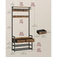 thumbnail image 2 of VASAGLE Hall Tree with Bench and Shoe Storage, Entryway Coat Rack with Shoe Bench, 2 Fabric Drawers, 10 Hooks, 11.8 x 31.7 x 71.5 Inches, Vintage Brown and Ink Black, 2 of 5