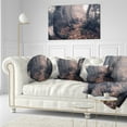 thumbnail image 3 of Designart Autumn Foggy Forest Trees - Landscape Photography Throw Pillow - 12x20, 3 of 5