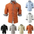 thumbnail image 3 of JUMESGU Shirt Men Men's Button Down Shirt Long Sleeve Collared Shirt (Grey,M), 3 of 3