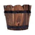 thumbnail image 1 of Wooden Bucket Barrel Planters Rustic Flower Pots Boxes Container with Drain Hole for Patio Garden, 1 of 6