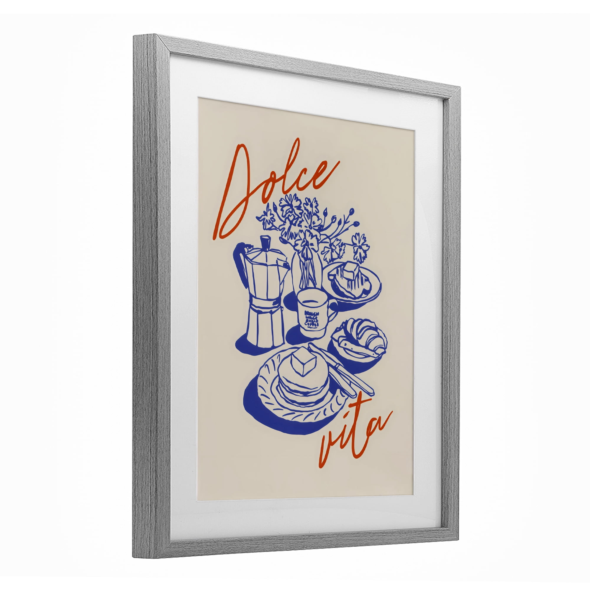 Stupell Industries Retro Breakfast Morning Spread Gray Framed Print Under Glass, design by The Prints Vibe