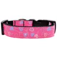 thumbnail image 1 of Crazy Hearts Nylon Collars Bright Pink Medium, 1 of 1