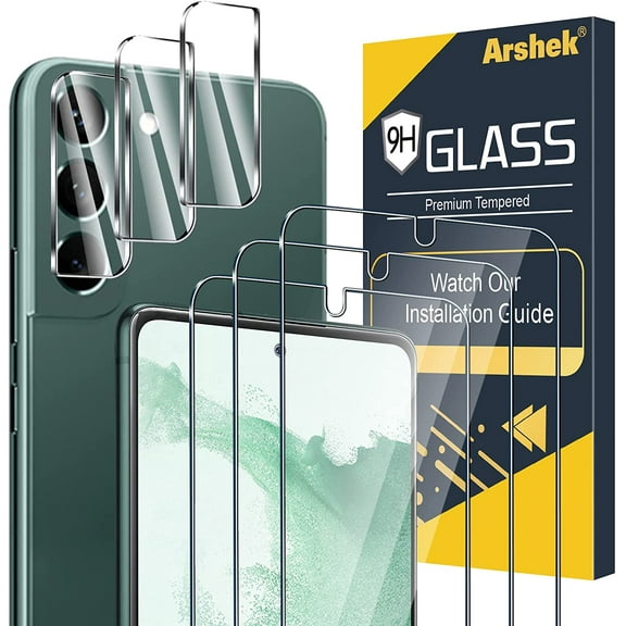 [3 3 Pack] Glass Screen Protector Compatible with Samsung Galaxy S22 Plus 5G, 9H Tempered Glass, Ultrasonic Fingerprint Compatible, HD Clear Case Friendly for Galaxy S22 Plus Glass Screen Protector