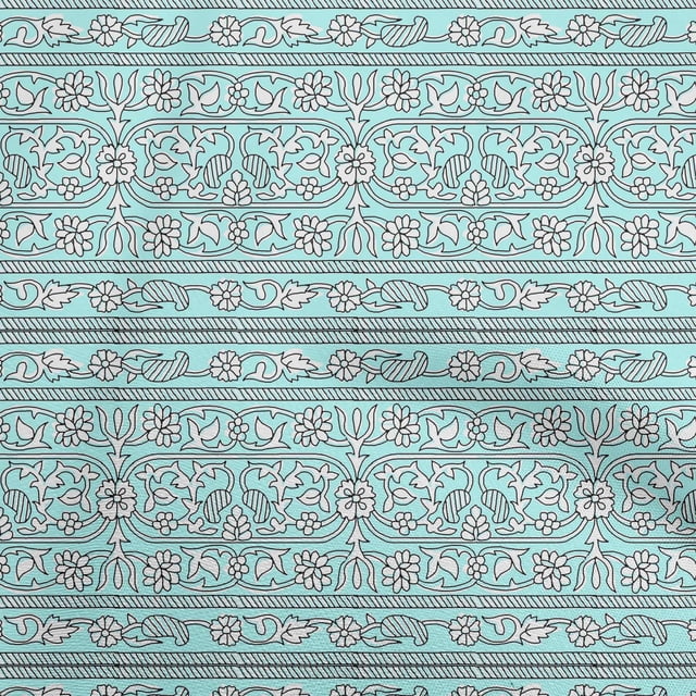 oneOone Cotton Flex Light Blue Fabric Block Sewing Craft Projects Fabric Prints By Yard 40 Inch Wide-3V