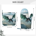 thumbnail image 3 of Honeii Cloud Sky Green Dragon patten Oven Mitts and Pot Holders Sets, Baker Oven Mitts, Mittens for Kitchen Decor, Baking Lover over Gloves Gifts, 3 of 7