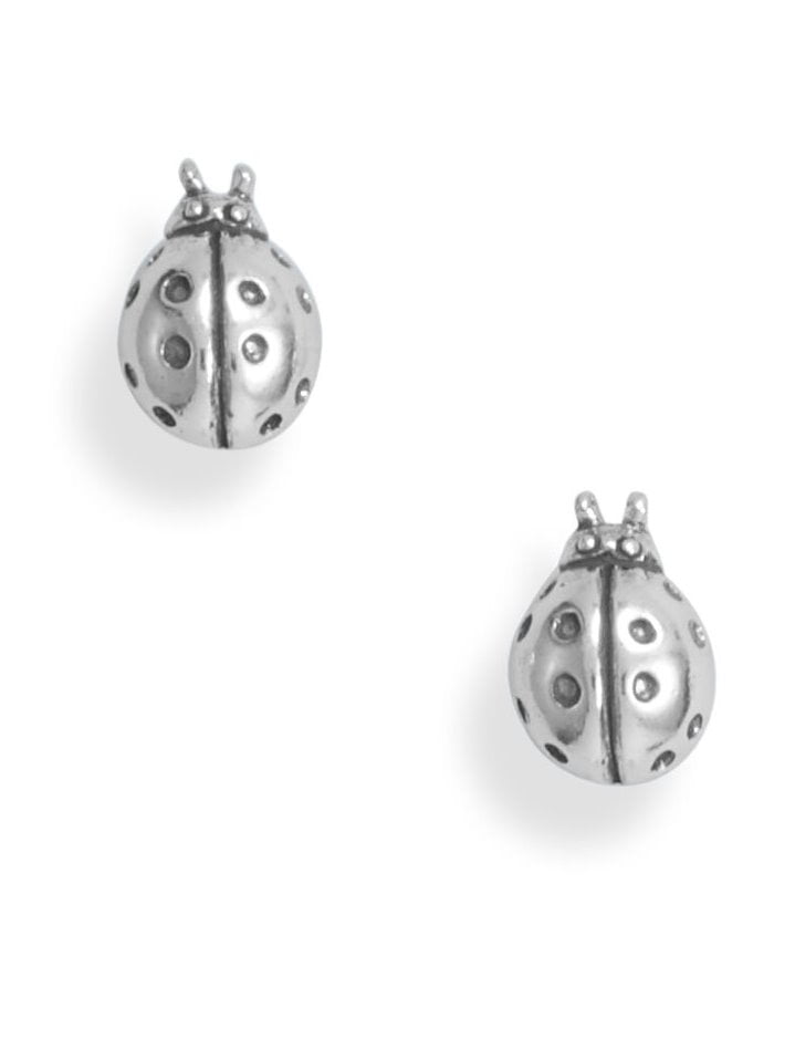 Sterling Silver 8mm ladybug post stud earrings. Sterling Silver 8mm ladybug post stud earrings.