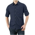 thumbnail image 1 of Blusa y camisa de manga larga con cuello vuelto para hombre, estilo casual, color liso, con cremallera, bolsillos y botones, de nailon., 1 of 3