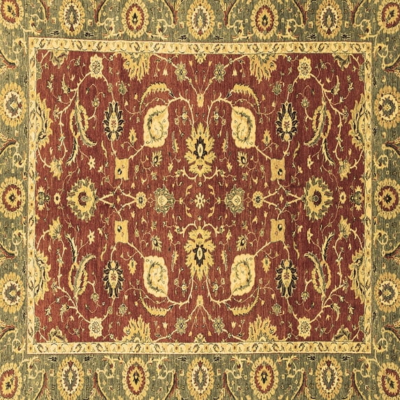 Ahgly Company Indoor Square Oriental Brown Traditional Area Rugs, 5' Square