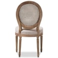 thumbnail image 4 of Baxton Studio Adelia French Vintage Cottage Weathered Oak Finish Wood and Beige Fabric Upholstered Dining Side Chair, 4 of 8