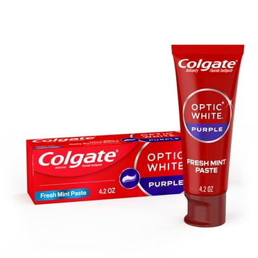 Colgate Optic White Purple Whitening Toothpaste, Mint Paste, 4.2 oz Tube
