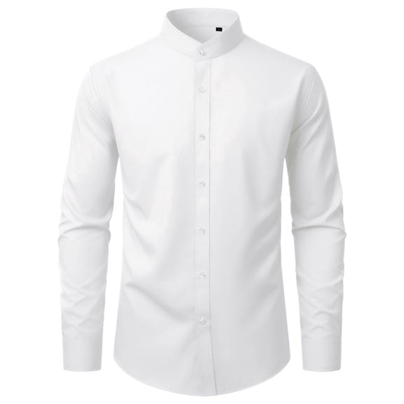 sogami Men's Wrinkle Free Dress Shirt Band Collar Long Sleeve Button Down Formal Shirt