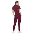 thumbnail image 3 of Ultra Stretch Form Fitting Womens Scrub Set (Burgundy, 3X-Large), 3 of 6