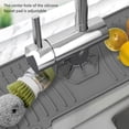 thumbnail image 4 of Silicone Kitchen Sink Splash Guard, Handle Drip Catcher Tray Dish Sponge Holder, 24 Inch Silicone Faucet Splash Guard for Kitchen Bathroom Sink Accessories, 4 of 7