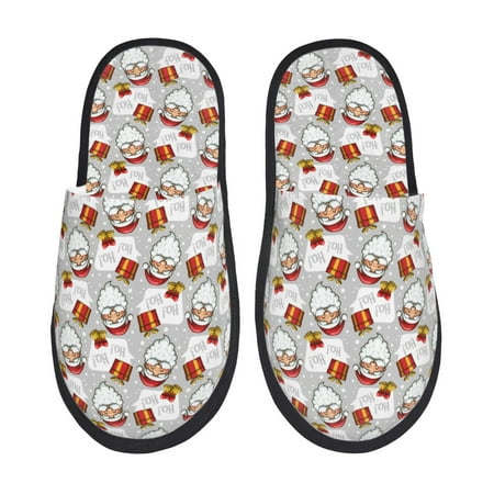 

Silkie Christmas Santa Claus Slippers for women and Men House Shoes for Unisex Indoor House Shoes-Medium