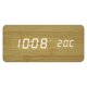 thumbnail image 4 of Reloj despertador digital de madera con carga inalámbrica 3 alarmas Pantalla LED Control de sonido p Tomshoo  Despertador de madera, 4 of 7