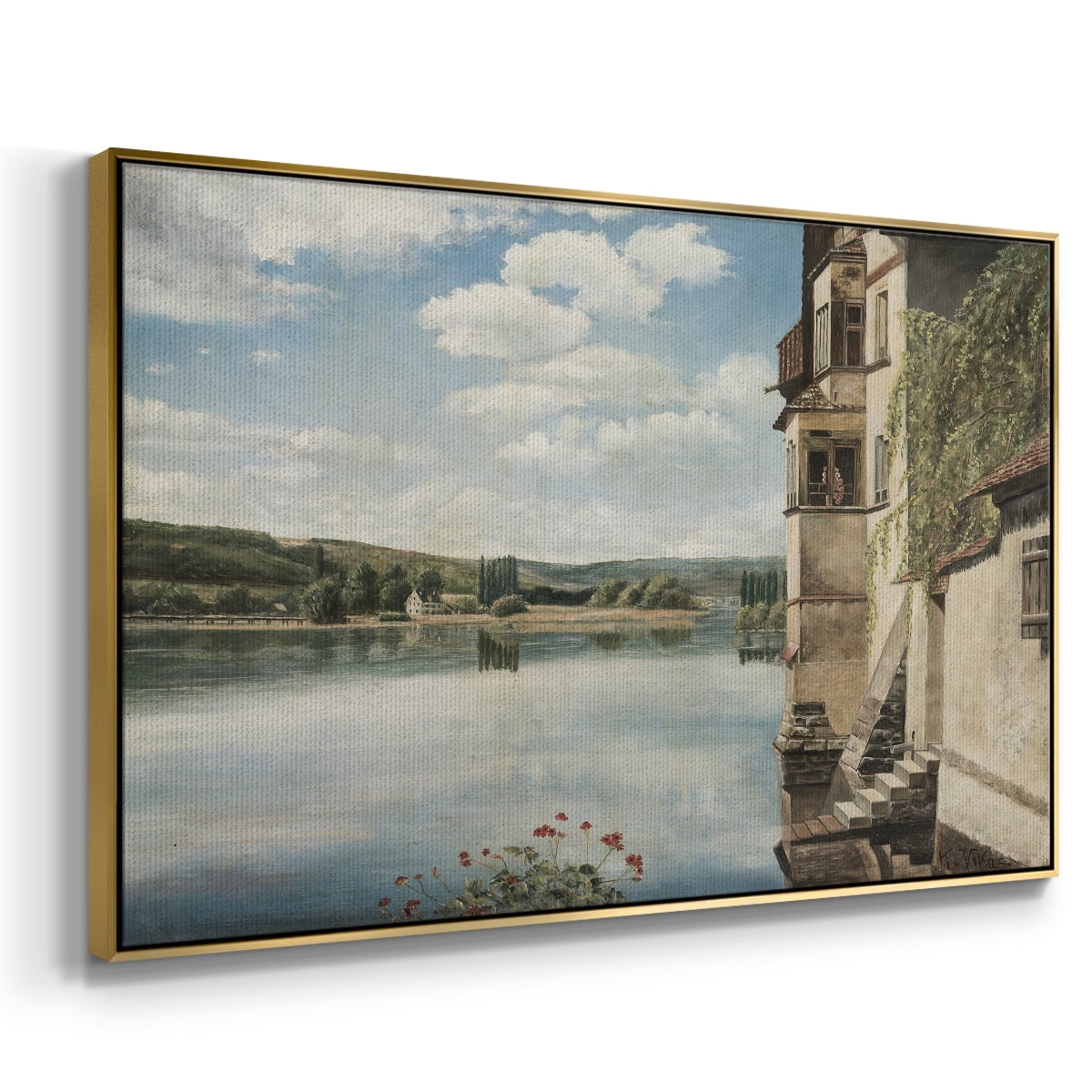 Vintage Landscape-CCCLI By Wexford Home Framed in Gold Wood Gallery Wrapped Canvas 17 in. x 25 in.
