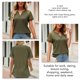 thumbnail image 5 of Blusa con cuello en V, blusa de manga corta con encaje, blusa tipo túnica de manga corta, blusa tipo túnica holgada, blusa multifuncional, 5 of 6