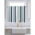 thumbnail image 2 of Tier Curtains 45 Inches Long, Turquoise Navy Blue Striped Window Treatment Curtain Drapes, Farmhouse Stripe Art Window Half Privacy Curtains for Bedroom Bathroom, 42"x45", 2 Panels, 2 of 7