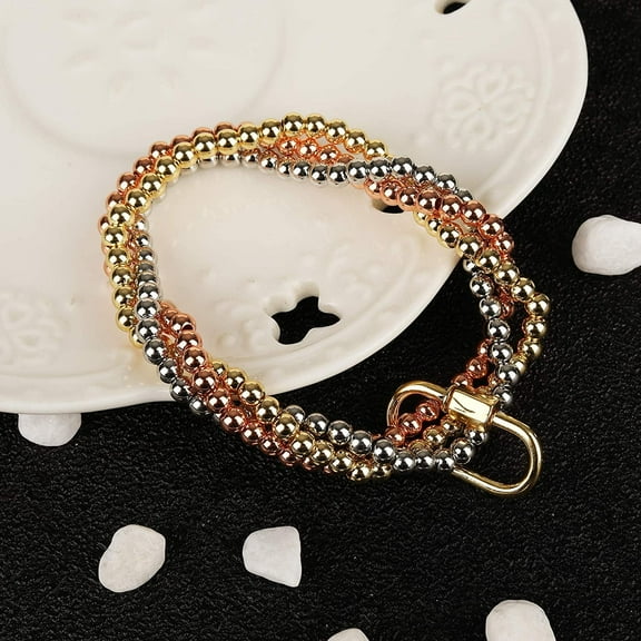 Giorgio Bergamo Gold Plated Tri-Color Trendy Paper Clip Bracelet