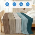 thumbnail image 4 of Teal Brown Cooling Blanket, Lightweight Breathable Summer Throw Blanket with Double Sided Cold Effect,Farmhouse Vintage Abstract Wooden Grain Picnic Beach Blankets Bed Sheet for Hot Sleepers 40"x60", 4 of 8