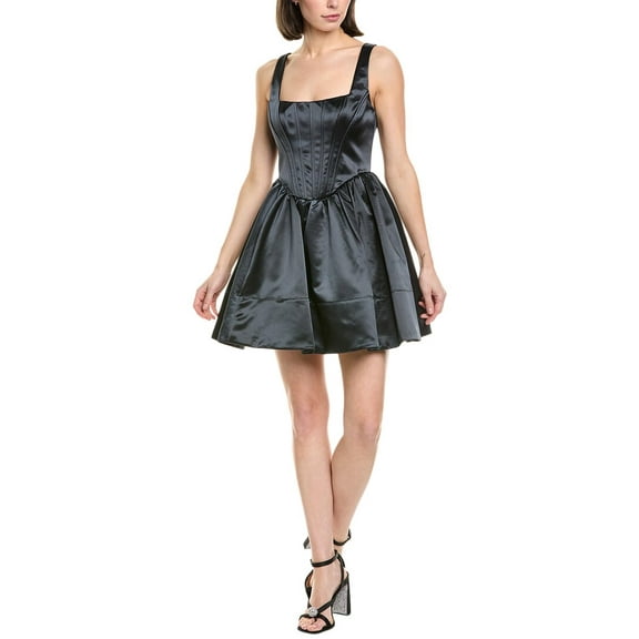 STAUD womens Landscape Mini Dress, 00, Black