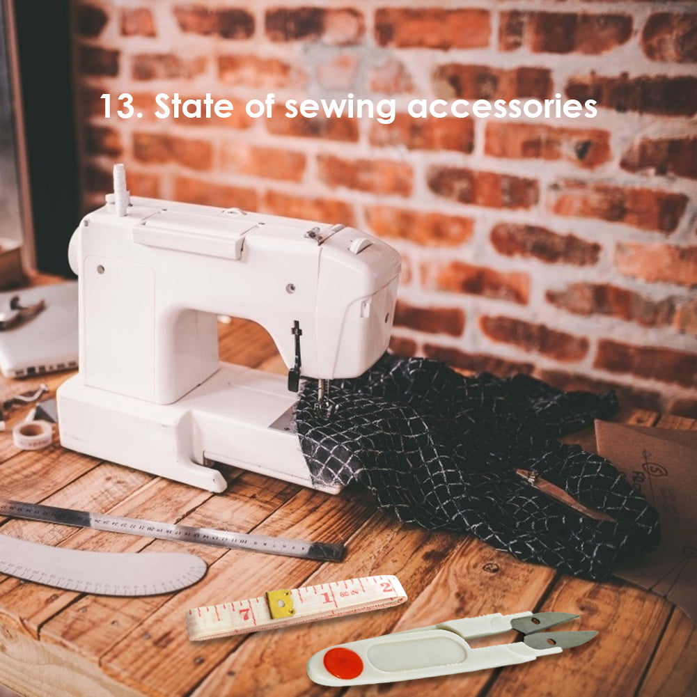 Portable Mini Handheld Electric Sewing Machine Set w/Pins Scissors Bobbins SL# 