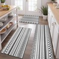 thumbnail image 2 of Black Geometric Border Pattern Kitchen Rugs Sets Of 3,Kitchen Runner Rugs Non Skid Washable,Decorative Kitchen Floor Mats for Kitchen,Sink,Laundry,17"x30"+ 17"x47" + 17"x59", 2 of 6