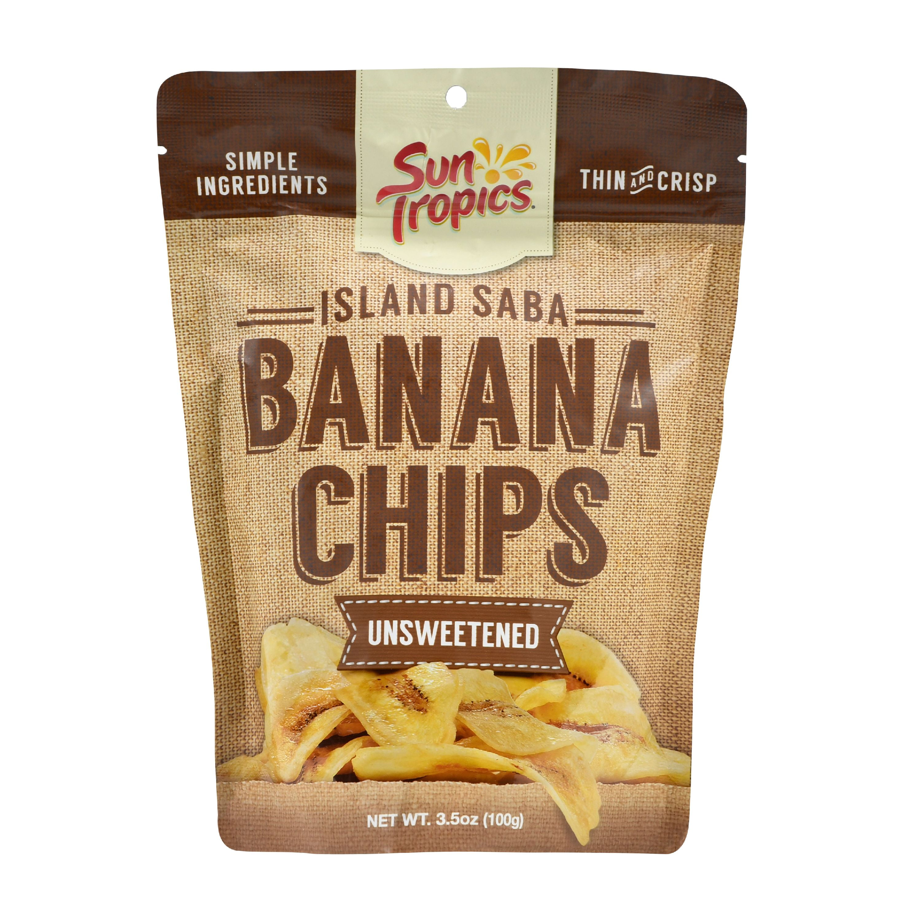 Suntropics Banana Chips Unsweetened, 3.5 oz