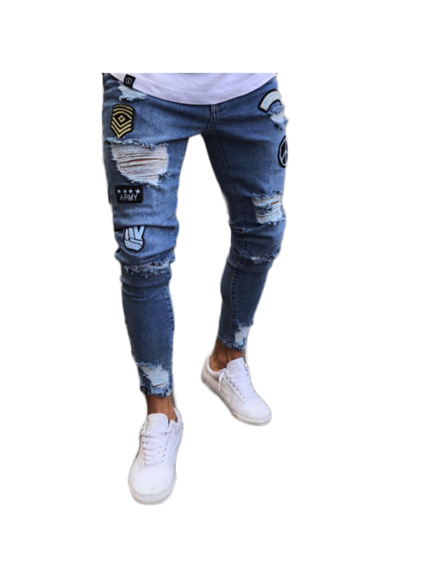 mens ripped slim jeans