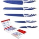 thumbnail image 1 of SET JUEGO DE 5 CUCHILLOS FILOSOS CARNE PAN CALIDAD azul 1, 1 of 5