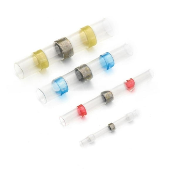 500Pcs Solder Seal Wire Connectors, Heat Shrink Butt Connectors, Wire Terminals for Marine,Electrical with Corrosion