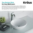 thumbnail image 6 of KRAUS Elavo Round Vessel White Porcelain Ceramic Bathroom Sink, 14 inch, 6 of 8