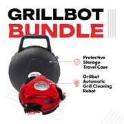 Grillbot Automatic Grill Cleaning Robot with 3 Powerful Nylon Grill Brushes and Carry Case (Red)