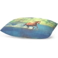 thumbnail image 4 of Horse in The Lake Velvet Oblong Lumbar Plush Throw Pillow Cover/Shams Cushion Case - 20x26in - Decorative Invisible Zipper Design for Couch Sofa Pillowcase Only, 4 of 7