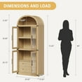 thumbnail image 2 of Arched Kitchen Pantry Storage Cabinet with 2 Drawers, 71-Inch Tall Farmhouse Wood Bookcase with 4 Doors for Kitchen Dining Room Bathroom, 2 of 8