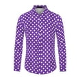 thumbnail image 5 of INSPIRE CHIC Men's Polka Dots Print Dress Shirt Button Down Long Sleeves Casual Shirts M Purple, 5 of 7