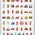 thumbnail image 4 of 35pcs-50pcs Cartoon Stickers Firefighter Kids Stickers Emergency Vehicles Funny Stickers for Notebooks Luggage, 4 of 9
