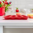 thumbnail image 4 of KMMYS Silicone Muffin Pan – Red 12-Cup Baking Mould for Muffins, Cupcakes, Puddings & Small Cakes – Non-Stick, Easy to Demold, Perfect for Baking Gifts, Baking Tools & Kitchen Gadgets, 4 of 7