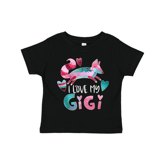 Inktastic I Love My Gigi Pink and Blue Fox with Hearts Boys or Girls Toddler T-Shirt