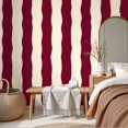 thumbnail image 6 of Wallpaper Wavy Red Cream Striped Organic Flowing Lines Peel and Stick Wall Murals 69"H x 96"W Removable PVC Wall Paper Self-Adhesive Wall Paintings Art Decor for Bedroom Living Room, 6 of 7