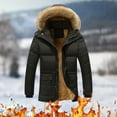 thumbnail image 2 of Vedolay Warm Winter Jacket Zip Up Windproof Jackets Overcoat Thicken Long Coat Black,3XL, 2 of 5