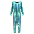 thumbnail image 3 of Eandarui Women's Shiny Liquid Full Body Suits Unitard Back Zipper Catsuit Stretchy Costume Jumpsuits Blue L, 3 of 7
