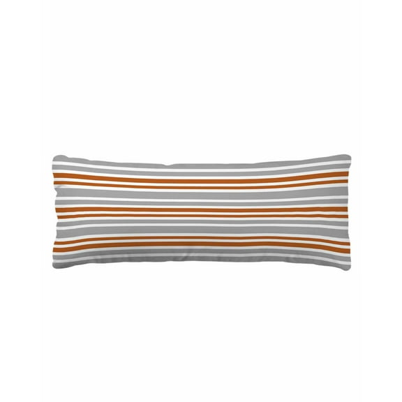 Orange Grey Striped Body Pillow Cover 20 x 54 Inch Decorative Pillow Cover Horizontal Lines Simple Minimalist Lumbar Pillowcase Seasonal Rectangle Cushion Case for Couch Sofa Bed Living Room