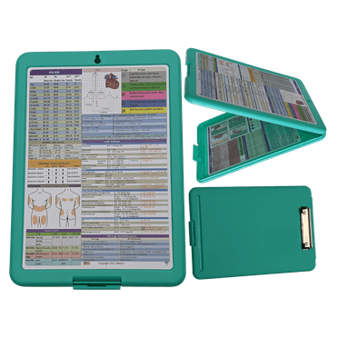 Nursing Clipboard with storage -providing quick access to clinical references - ideal for rotations (Mint)
