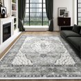 thumbnail image 1 of Boho Vintage Round Rug ft- Faux Wool Dreely Washable Area Rug Small Distressed Throw Rugs Floor Carpet for Door Mat Entryway Bedrooms Laundry (Round - ; Diameter Border ), 1 of 7